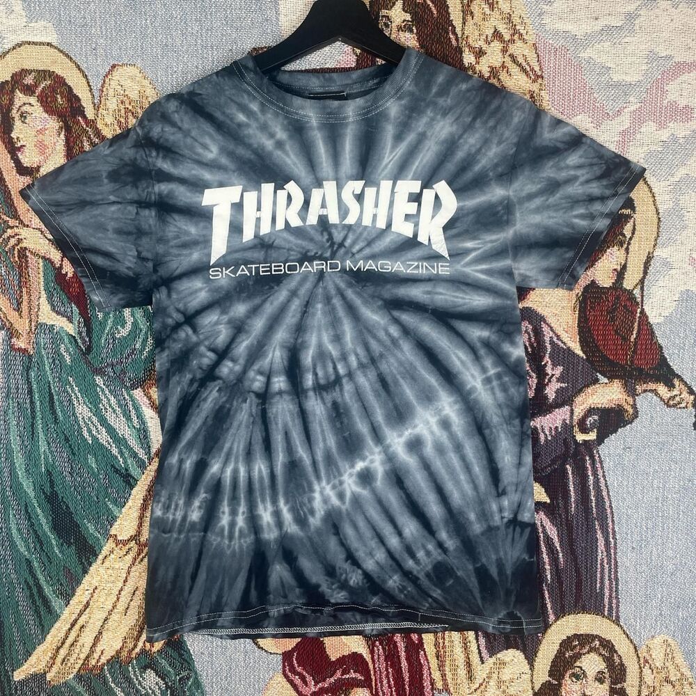 Thrasher Men's Blue and Grey T-shirt